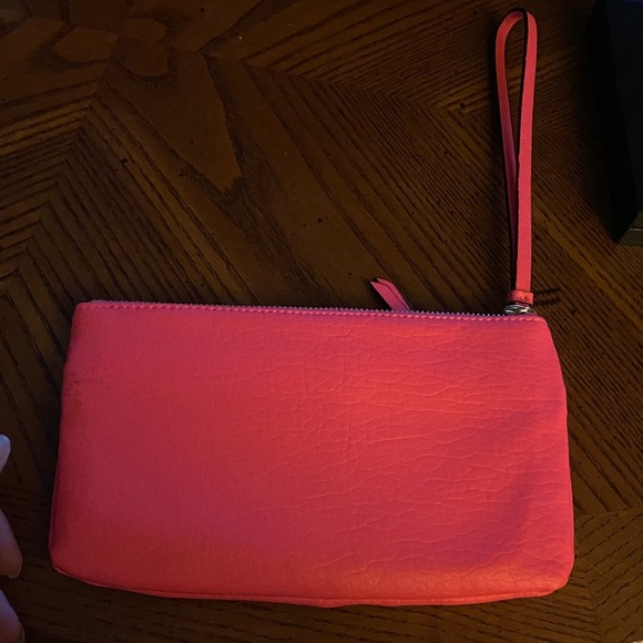 Juicy Couture Wristlet Neon Fluorescent Pink Purse Bag EUC - Picture 6 of 7